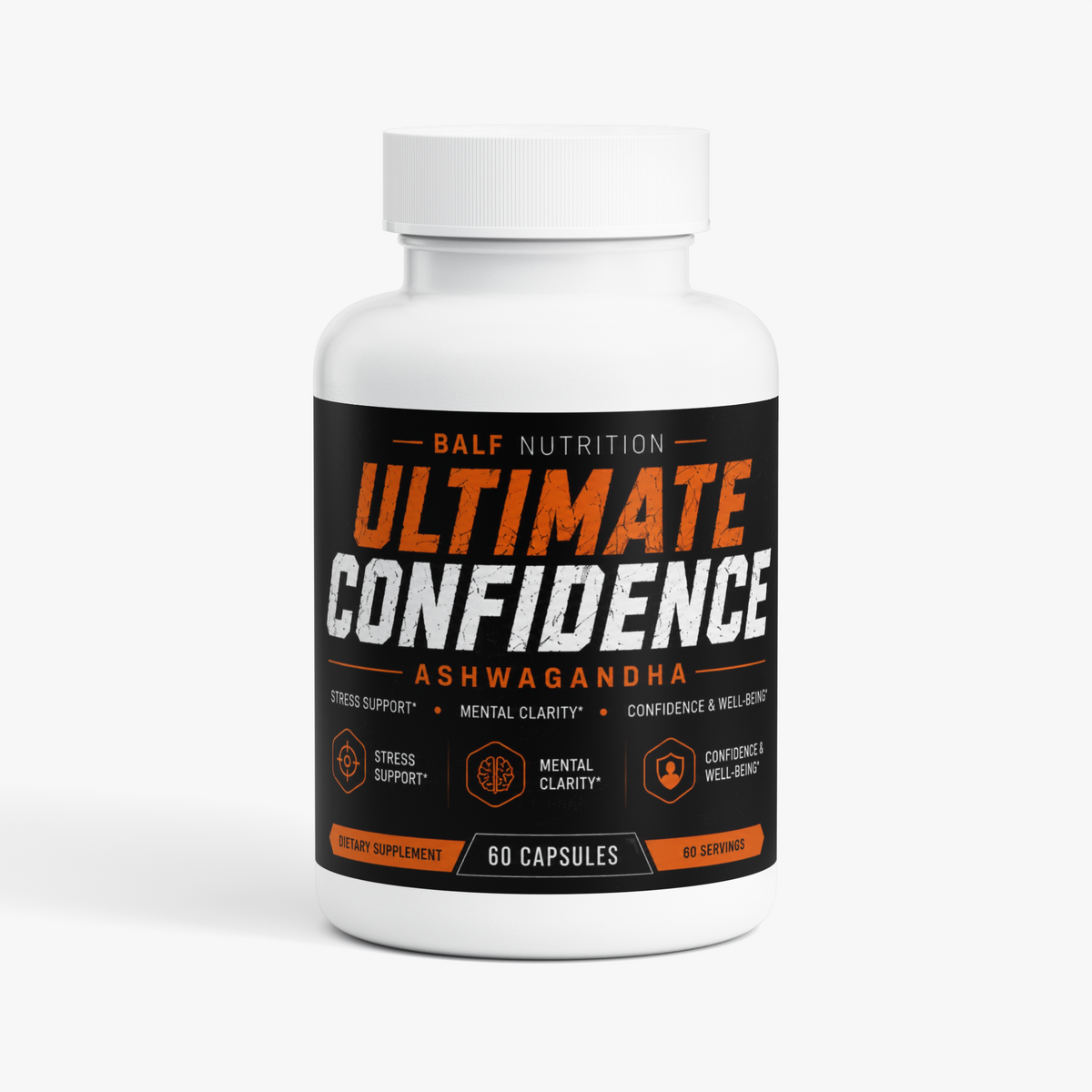 Organic Ashwagandha supplement bottle – product view 1